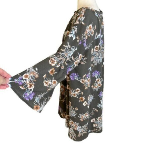 UMGEE| Dark Grey Floral Print Tunic Dress Size XL - Picture 4 of 12